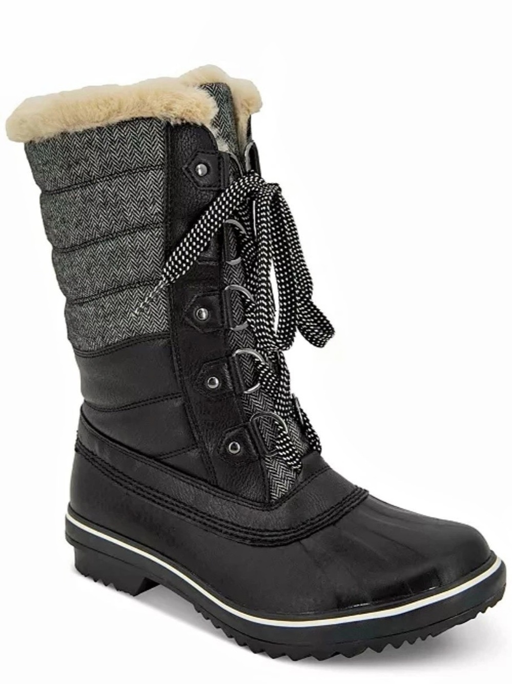 New JBU Women's Siberia Waterproof Lace-Up Quilted Cold-Weather Boots